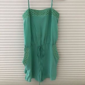 Isabel Lu - silk romper, mint green